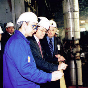 Energy is the backbone of any success. V. Khrapunov in the turbine room of the Ust-Kamenogorsk CHP